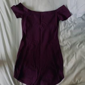 off the shoulder purple tight dress